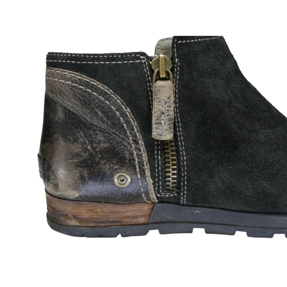Sorel Major Low Ankle Boots Booties Black Leather Side Zip Women Size 8.5‎ - Picture 6 of 12